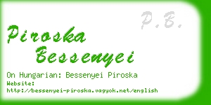 piroska bessenyei business card